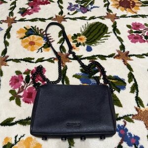 Rebecca Minkoff Elegant Black Chain leather crossbody Shoulder Bag